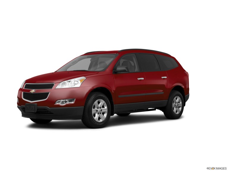 Red 2011 Chevrolet Traverse With White Background