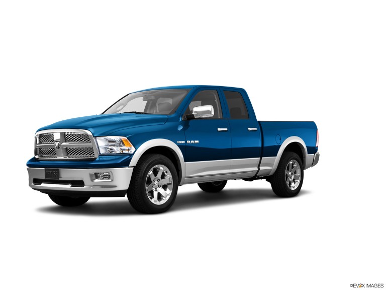 Blue 2010 Dodge Ram 1500 With White Backgorund