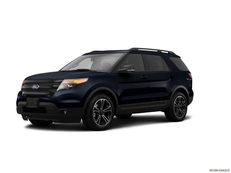 Blue 2015 Ford Explorer With White Background