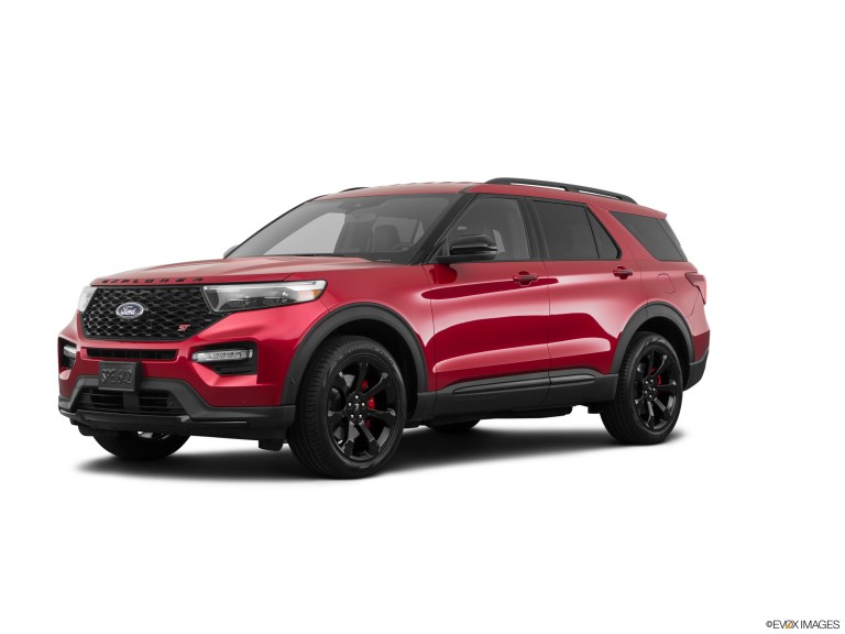 Red 2020 Ford Explorer With White Background