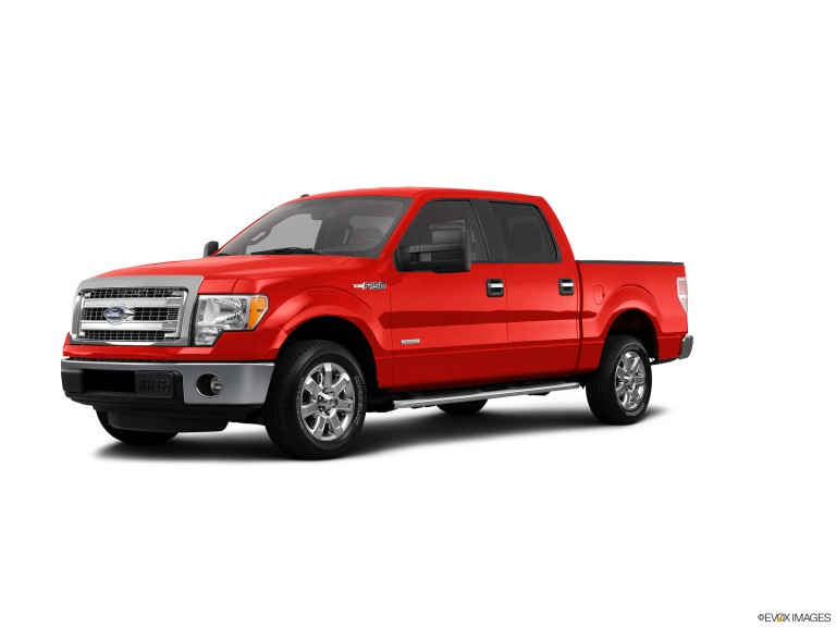 Red 2013 Ford F-150 With White Background