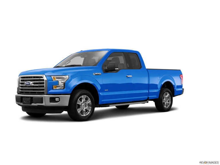 Blue 2015 Ford F-150 With White Background