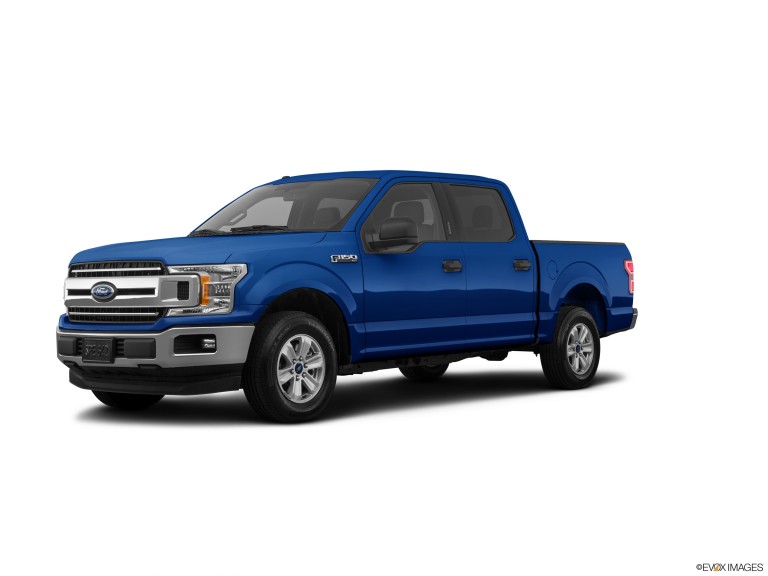 Blue 2018 Ford F-150 With White Background