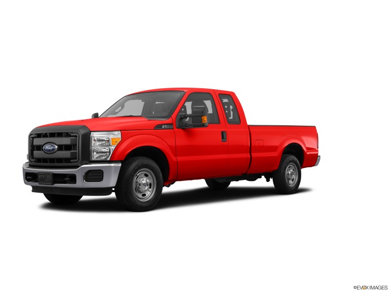 Red 2016 Ford F-250 With White Background