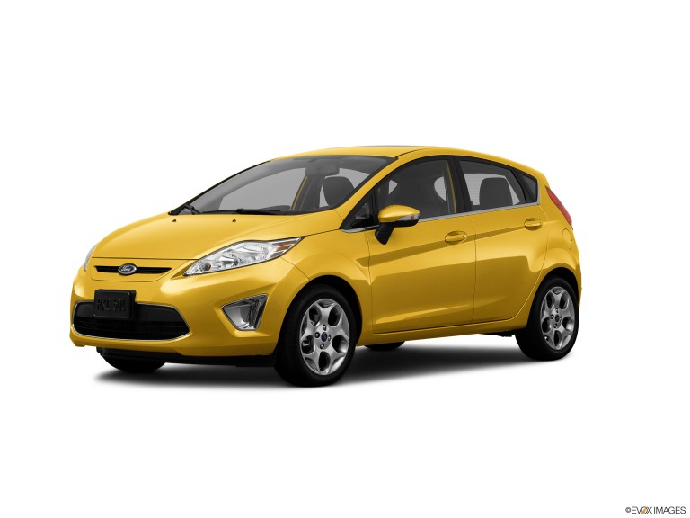 Yellow 2012 Ford Fiesta With White Background