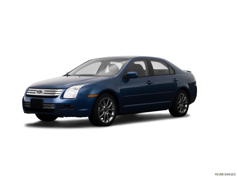 Blue 2009 Ford Fusion With White Background
