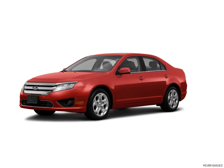 Red 2011 Ford Fusion With White Background