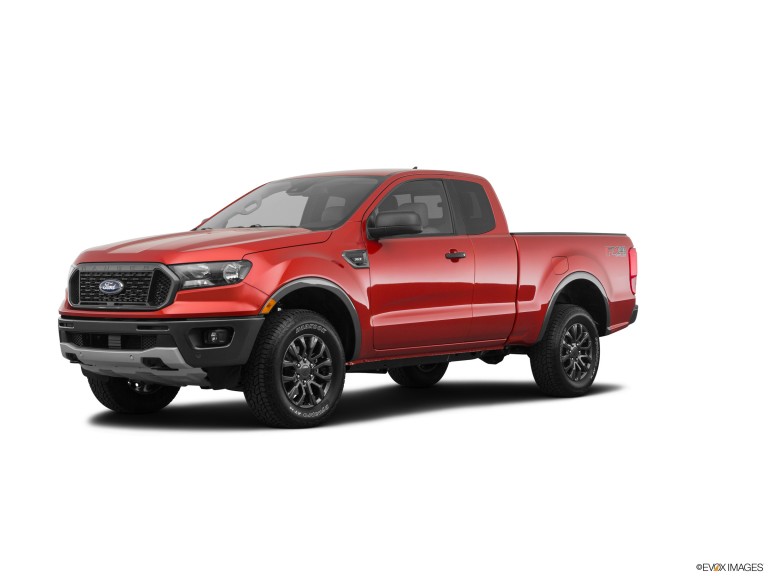 Red 2019 Ford Ranger With White Background