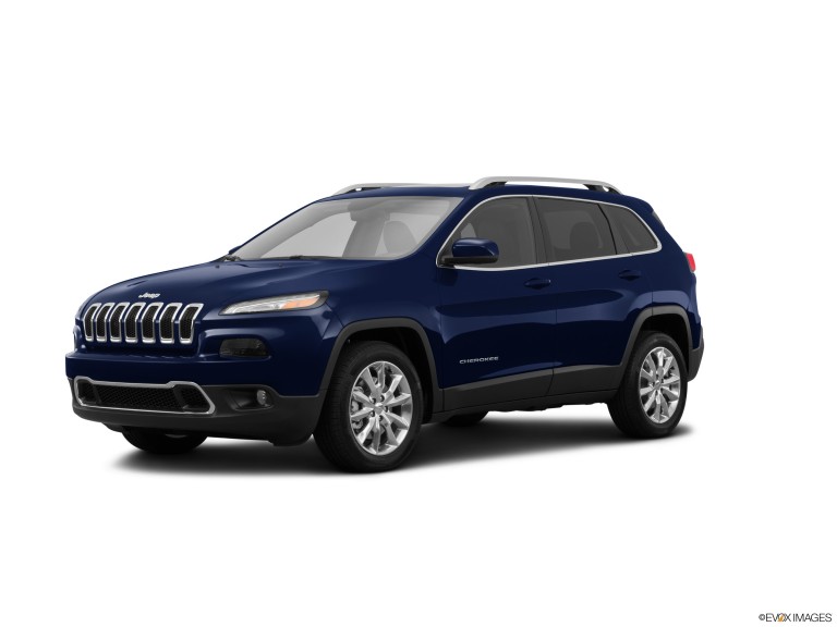 Blue 2015 Jeep Cherokee With White Background