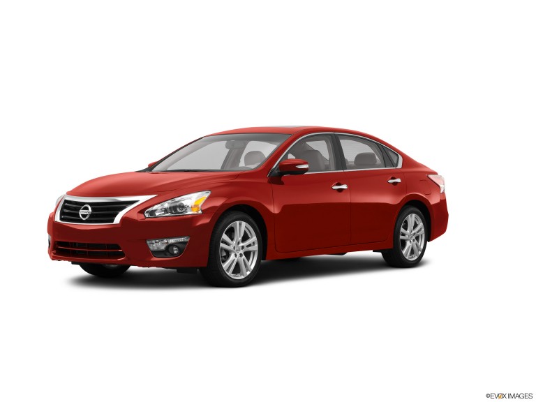 Red 2013 Nissan Altima With White Background