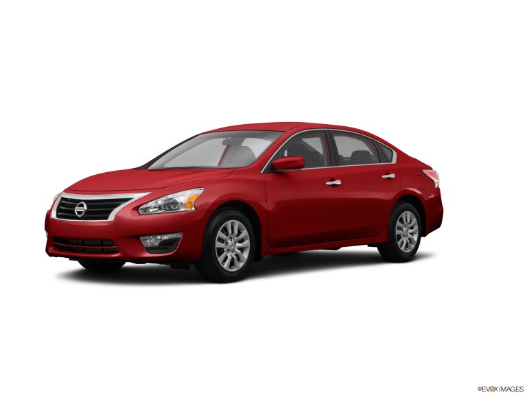 Red 2015 Nissan Altima With White Background