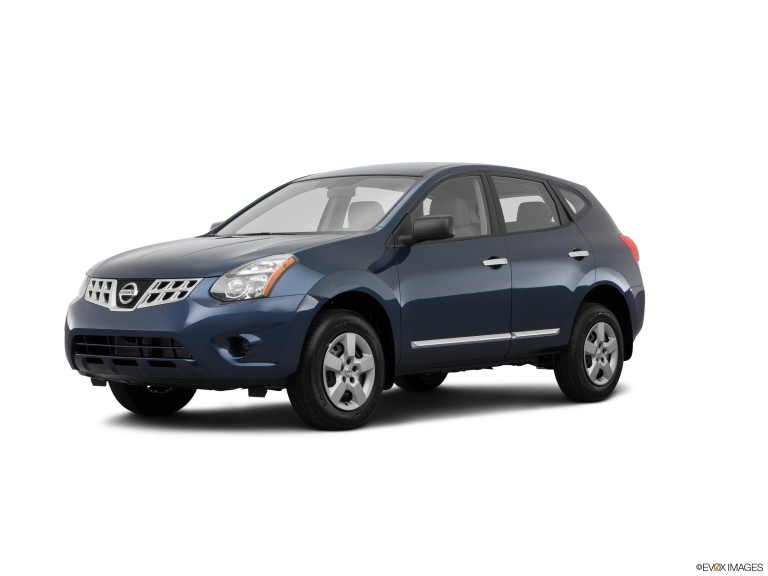 Blue 2014 Nissan Rogue With White Background