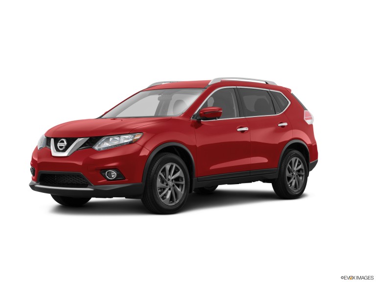 Red 2016 Nissan Rogue With White Background