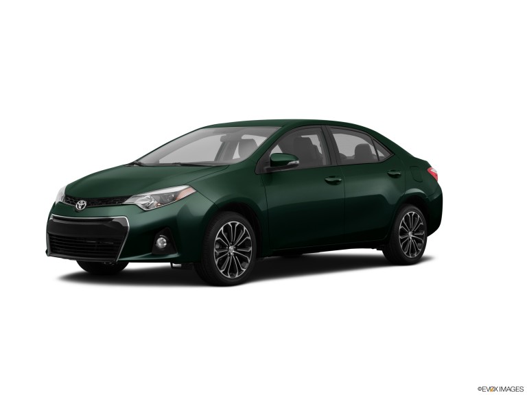 Green 2015 Toyota Corolla With White Background