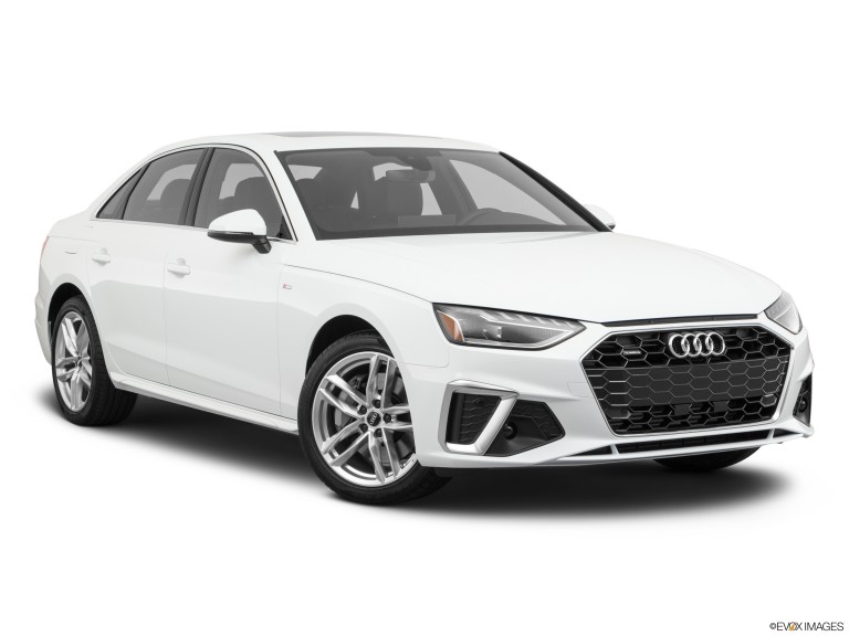 White 2020 Audi A4 From Front-Passenger Side