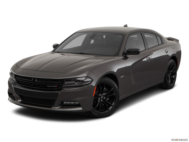 Black 2018 Dodge Charger R/T With White Background