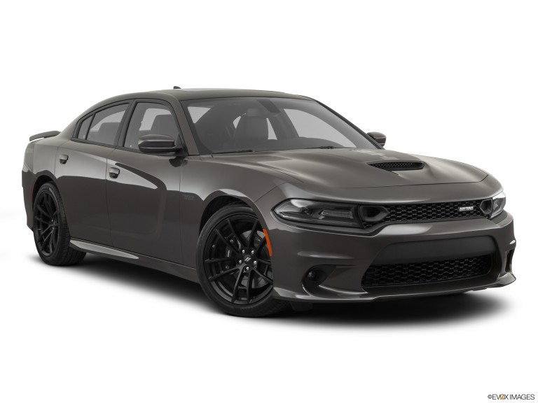 Black 2020 Dodge Charger Scat Pack With White Background