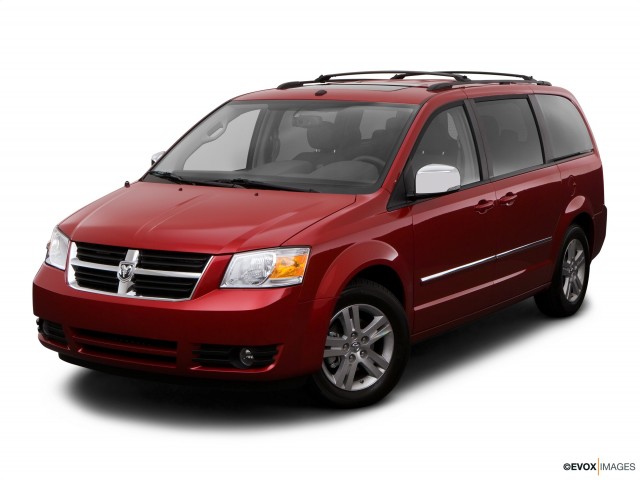 Red 2008 Dodge Grand Caravan SXT With White Background
