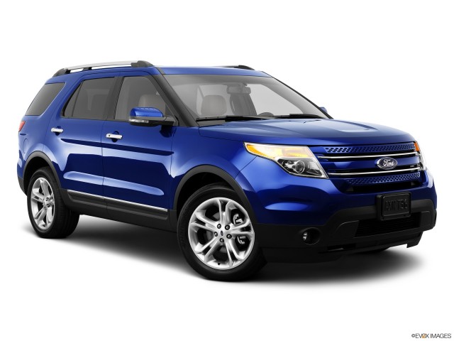Blue 2013 Ford Explorer With White Background