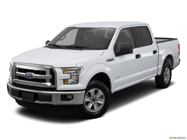 White 2015 Ford F-150 XLT With White Background