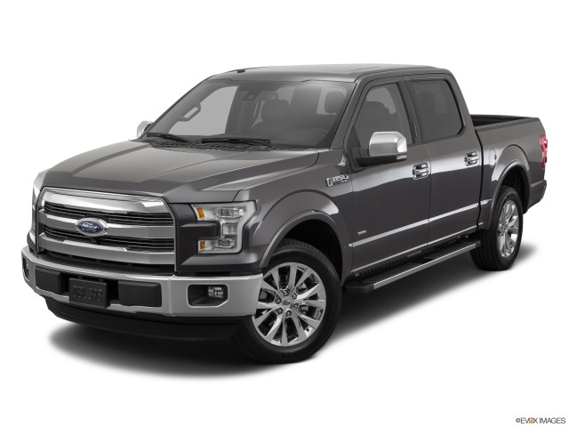 Black 2015 Ford F-150 Lariat With White Background