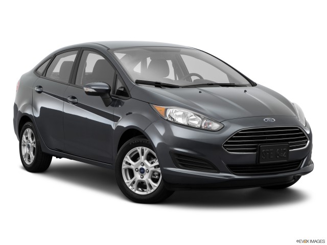 Gray 2015 Ford Fiesta With White Background