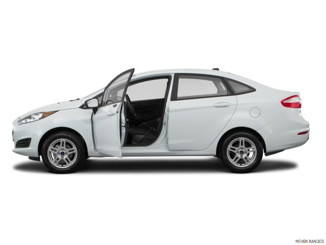 White 2019 Ford Fiesta With Driver Door Opened
