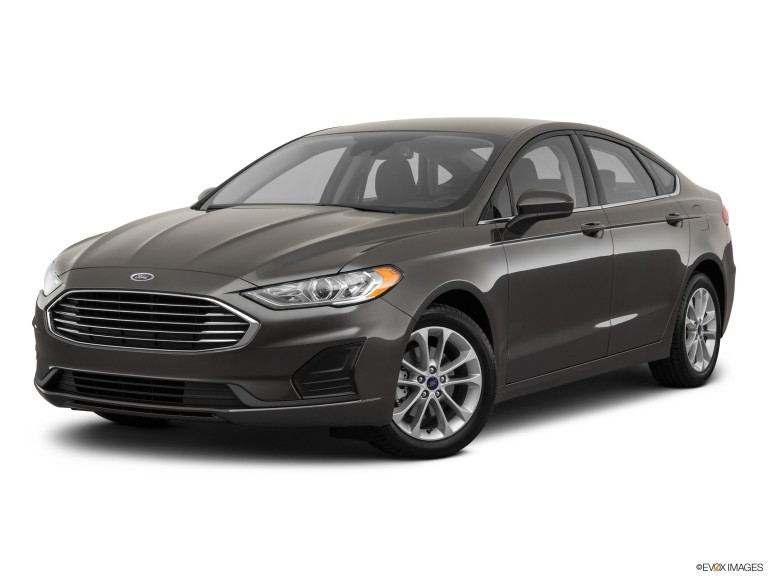 Black 2020 Ford Fusion Hybrid With White Background