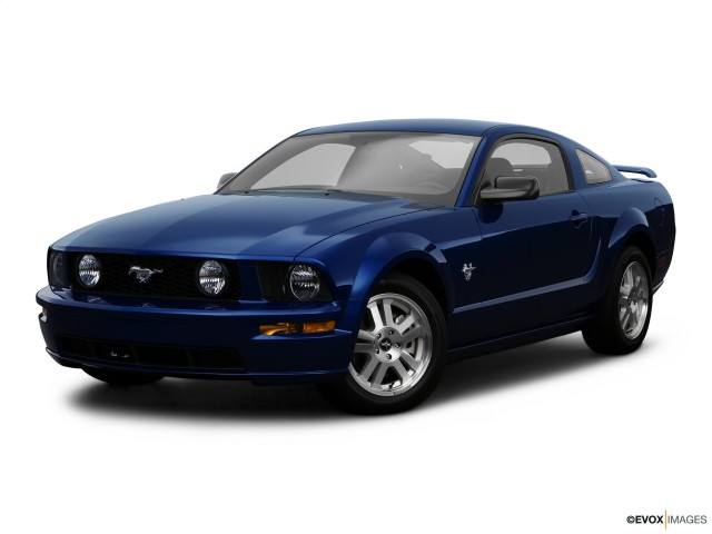 Blue 2009 Ford Mustang GT With White Background