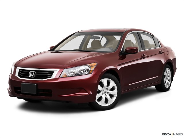 Red 2010 Honda Accord EX With White Background