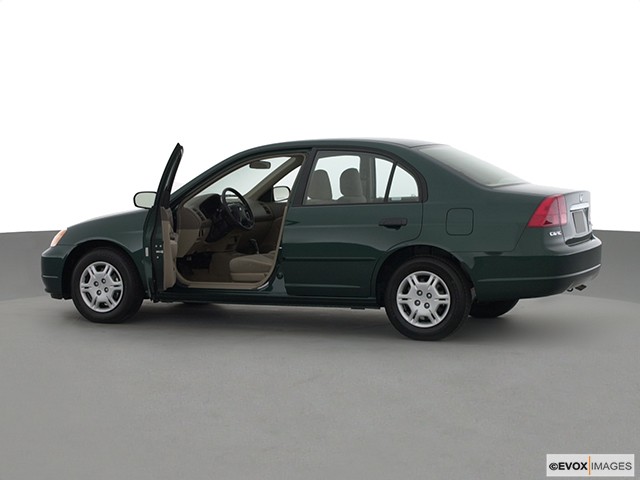 Green 2001 Honda Civic LX With Driver Door Open