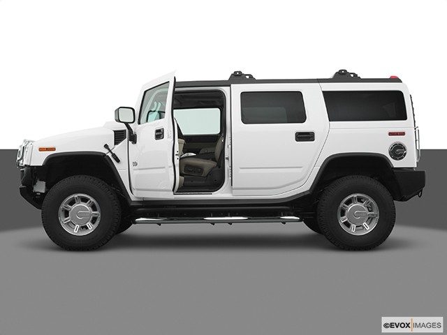 White 2005 Hummer H2 With Open Driver Door
