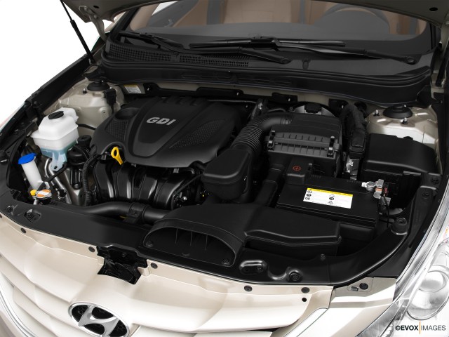 2011 Hyundai Sonata Open Hood Showing An Engine