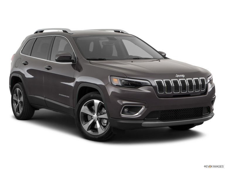Black 2020 Jeep Cherokee Limited With White Background