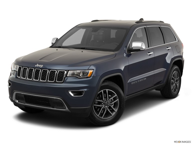 Blue 2020 Jeep Grand Cherokee Limited With White Background
