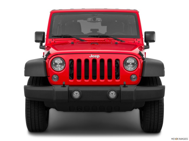 Red 2016 Jeep Wrangler From Front Side