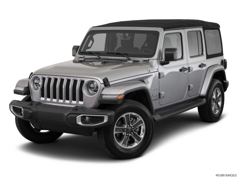 Gray 2020 Jeep Wrangler Sahara With White Background
