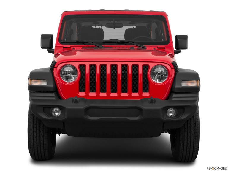 Red 2020 Jeep Wrangler Sport From Front Side