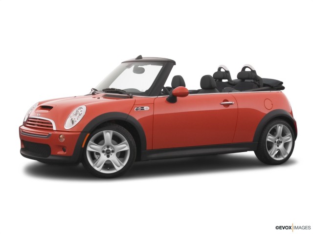 Red 2005 Mini Cooper S With White Background