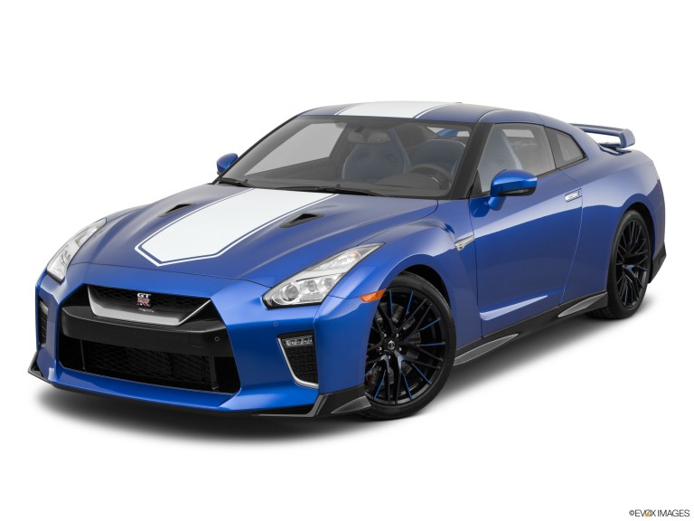 Blue 2020 Nissan GT-R Premium With White Background