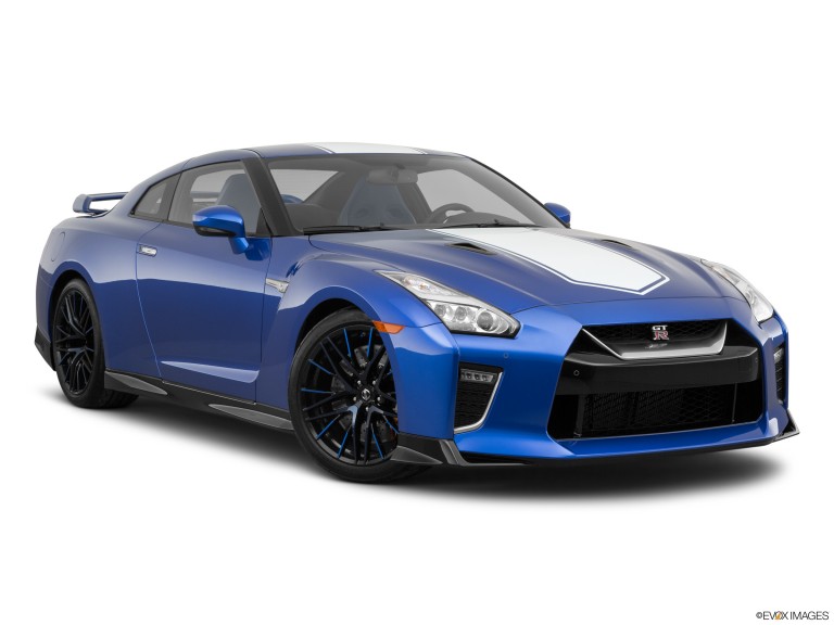 Blue 2020 Nissan GT-R With White Background