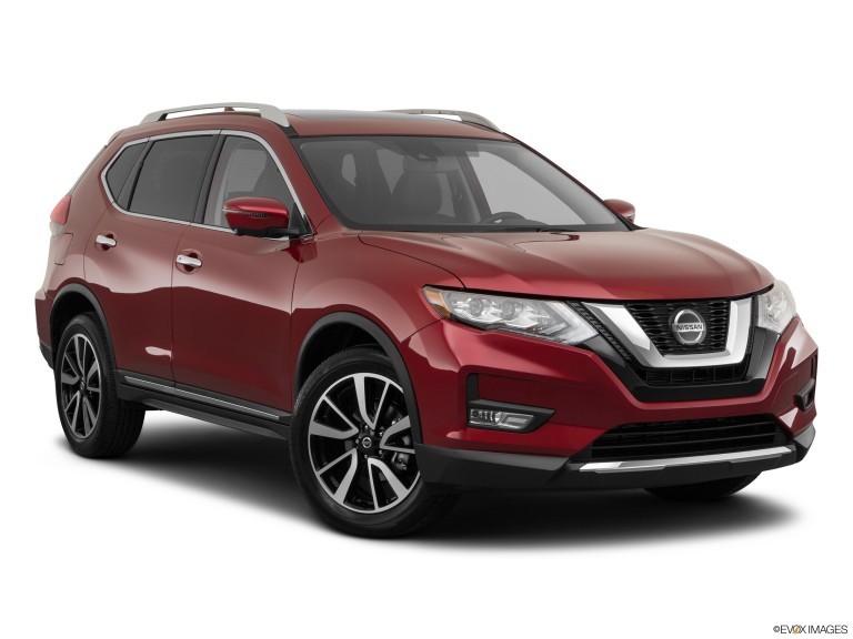 Red 2021 Nissan Rogue With White Background
