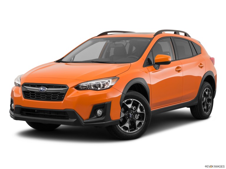 Orange 2020 Subaru Crosstrek With White Background