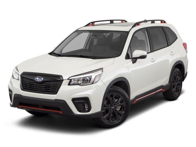 White 2020 Subaru Forester Sport With White Background