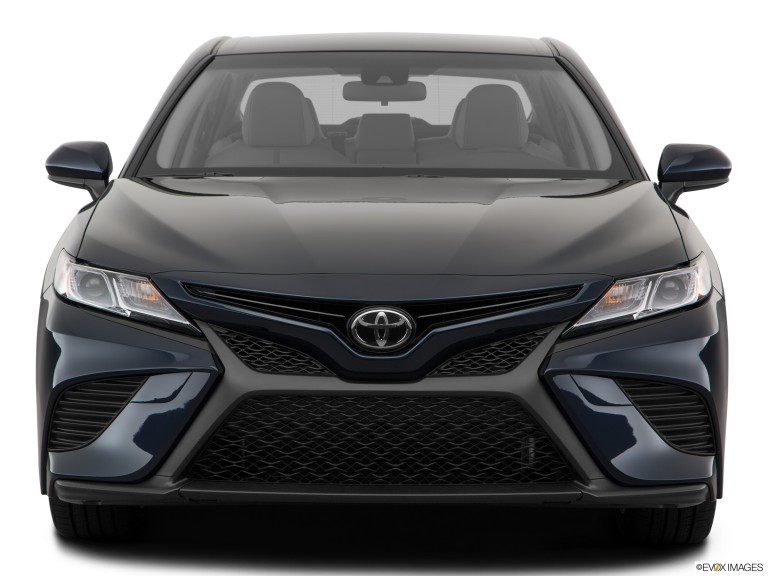 Dark Blue 2020 Toyota Camry SE From Front - Vehicle History