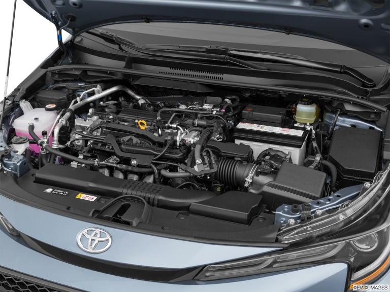 2021 Toyota Corolla Open Hood Showing An Engine