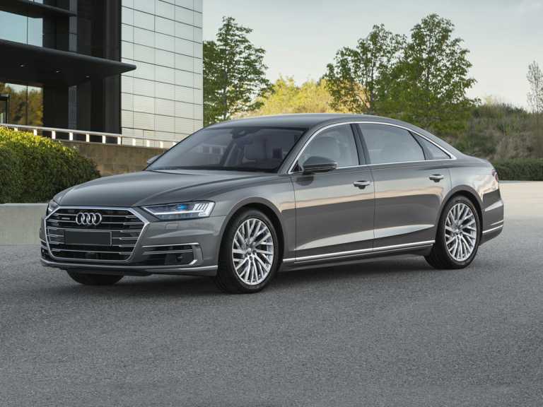 Gray 2021 Audi A8 From Front-Driver Side