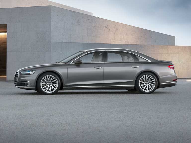 Gray 2021 Audi A8 From Driver Side