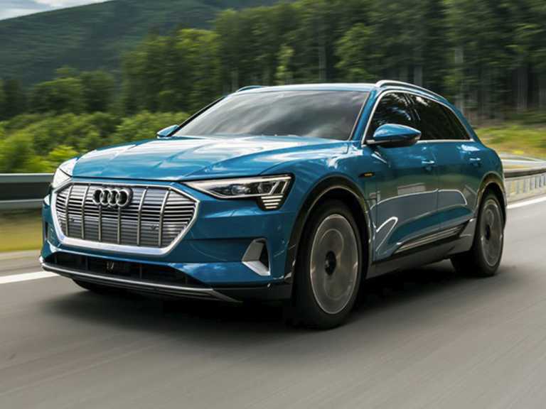 Blue 2021 Audi e-tron In Motion