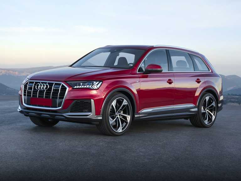 Red 2020 Audi Q7 From Front-Driver Side